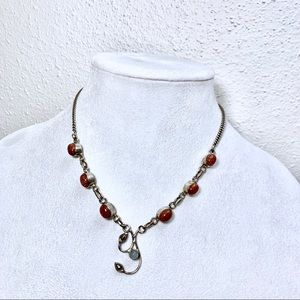 Custom vintage sterling and semi precious necklace